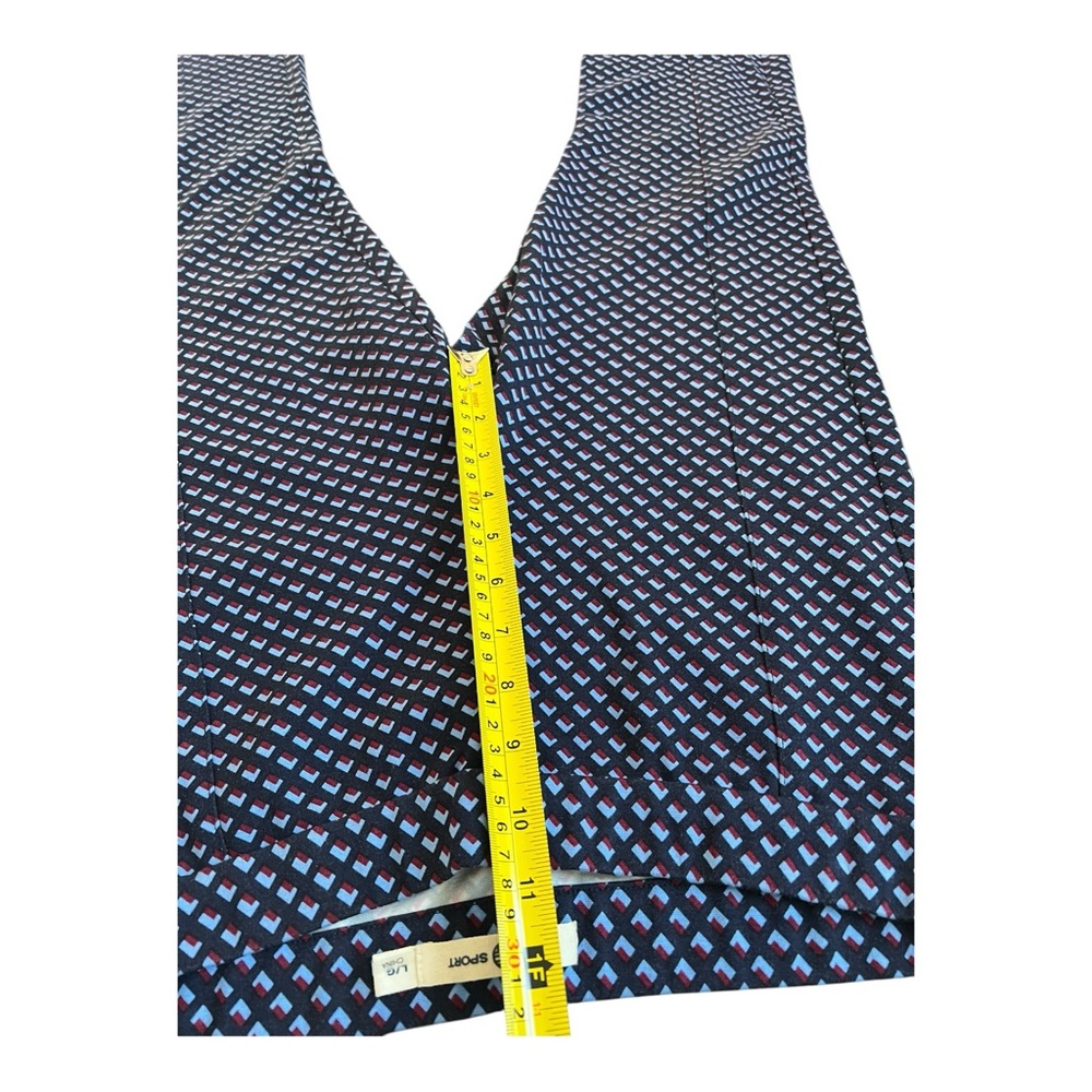 Tory Burch Sport Blue Patterned stitch front seam Straight Leg Pants Size Large - Picture 6 of 10
